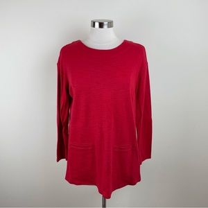 J. Jill Pure Jill Solid Red Long Sleeve Top Women Size Small
